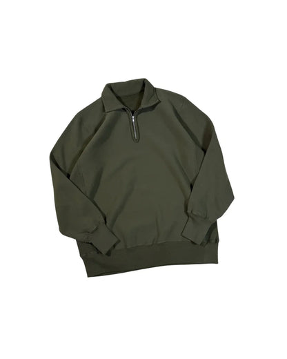 A.PRESSE Vintage Half Zip Sweat Shirt - HLY &amp; CHOCCICO