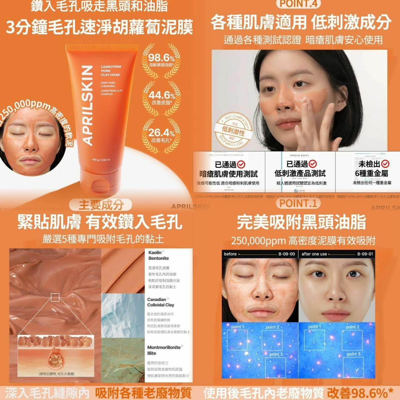 Aprilskin🥕胡蘿蔔淨化毛孔泥膜🥕100g HLY & CHOCCICO