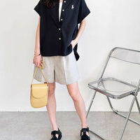 ASSN x GeeRA French Sleeve Shirt Tops - 2 Color HLY & CHOCCICO