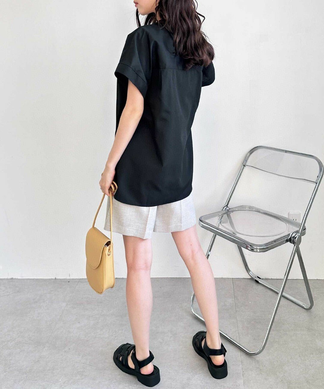 ASSN x GeeRA French Sleeve Shirt Tops - 2 Color HLY & CHOCCICO