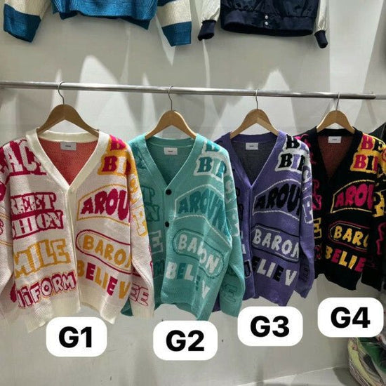 BARON open-chested jacket with English lettering, direct from Korea