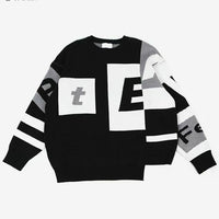 韓國直送BARON Box Lettering Crewneck Knit Sweater - HLY & CHOCCICO