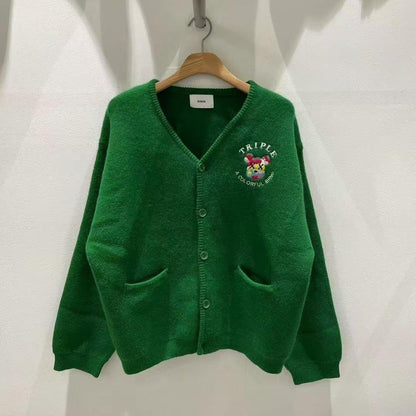 韓國直送Baron Triple Embroidery Cardigan - HLY &amp; CHOCCICO
