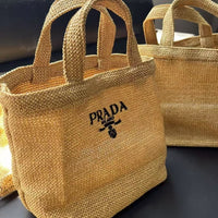 Prada Beauty 麻質草手提袋 Gift （有盒） - HLY & CHOCCICO