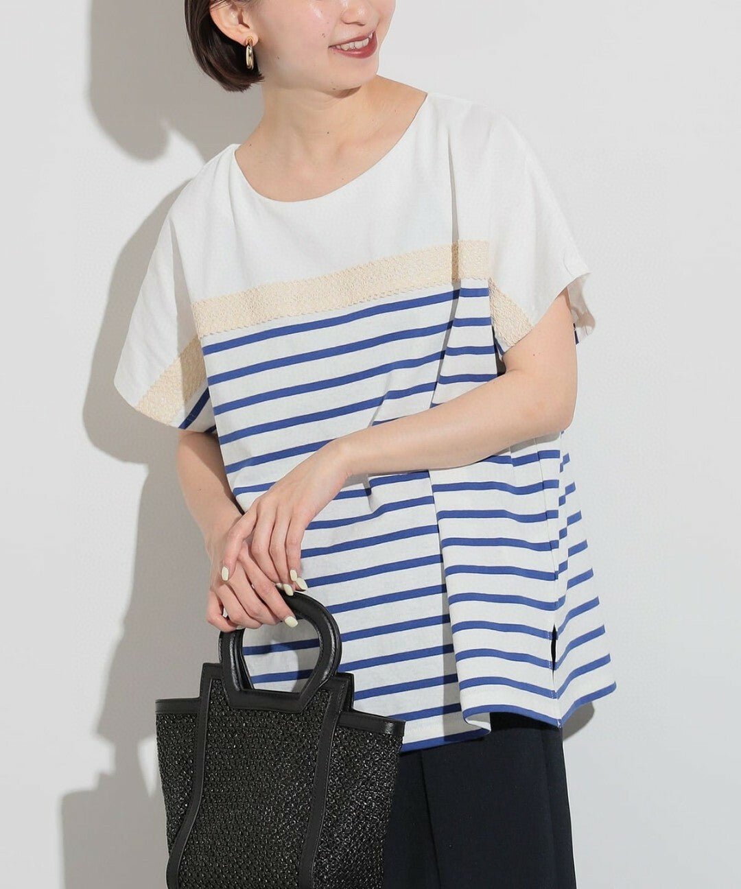 BMS Lace table border blue over Tee  - 2 Color - HLY & CHOCCICO