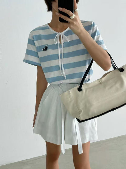 韓國直送Breezy Striped Top - HLY &amp; CHOCCICO