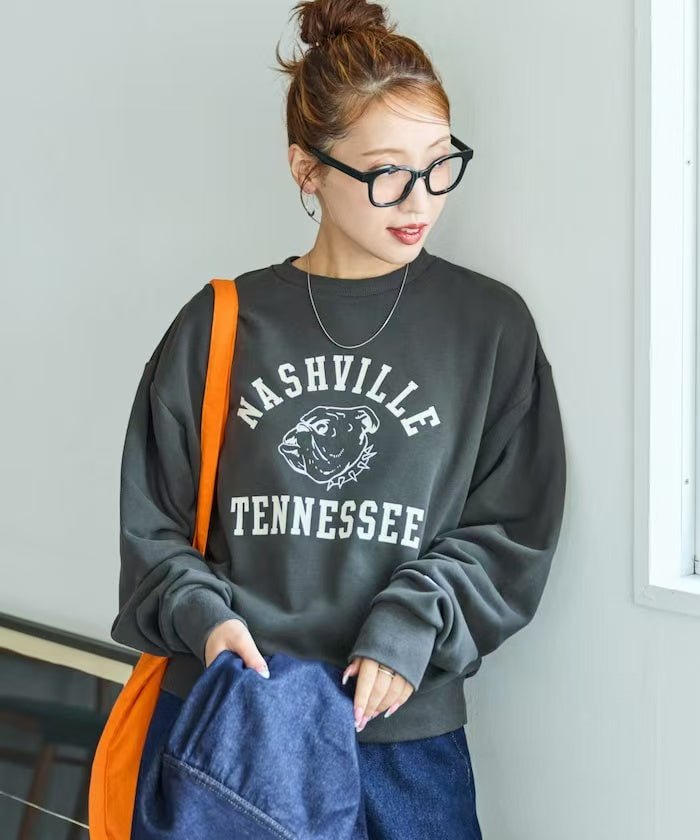 Bulldog Flocky Print Sweatshirt - HLY & CHOCCICO