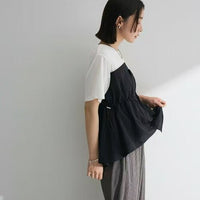 日本直送Bustier Docking Drost 5 Minute Sleeve Pullover HLY & CHOCCICO