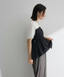 日本直送Bustier Docking Drost 5 Minute Sleeve Pullover HLY & CHOCCICO