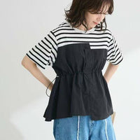 日本直送Bustier Docking Drost 5 Minute Sleeve Pullover HLY & CHOCCICO