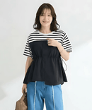 日本直送Bustier Docking Drost 5 Minute Sleeve Pullover HLY & CHOCCICO