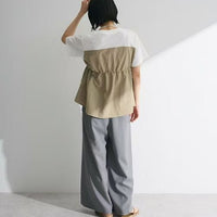 日本直送Bustier Docking Drost 5 Minute Sleeve Pullover HLY & CHOCCICO