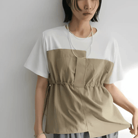 日本直送Bustier Docking Drost 5 Minute Sleeve Pullover HLY & CHOCCICO