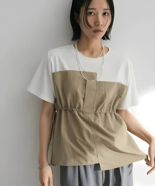 日本直送Bustier Docking Drost 5 Minute Sleeve Pullover