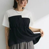 日本直送Bustier Docking Drost 5 Minute Sleeve Pullover HLY & CHOCCICO