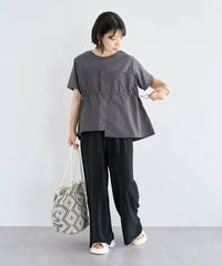 日本直送Bustier Docking Drost 5 Minute Sleeve Pullover HLY & CHOCCICO