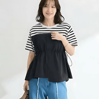 日本直送Bustier Docking Drost 5 Minute Sleeve Pullover HLY & CHOCCICO