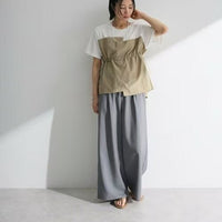 日本直送Bustier Docking Drost 5 Minute Sleeve Pullover HLY & CHOCCICO