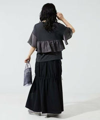 日本直送Bustier Style Layered Ruffle Short Sleeve Tops - HLY & CHOCCICO