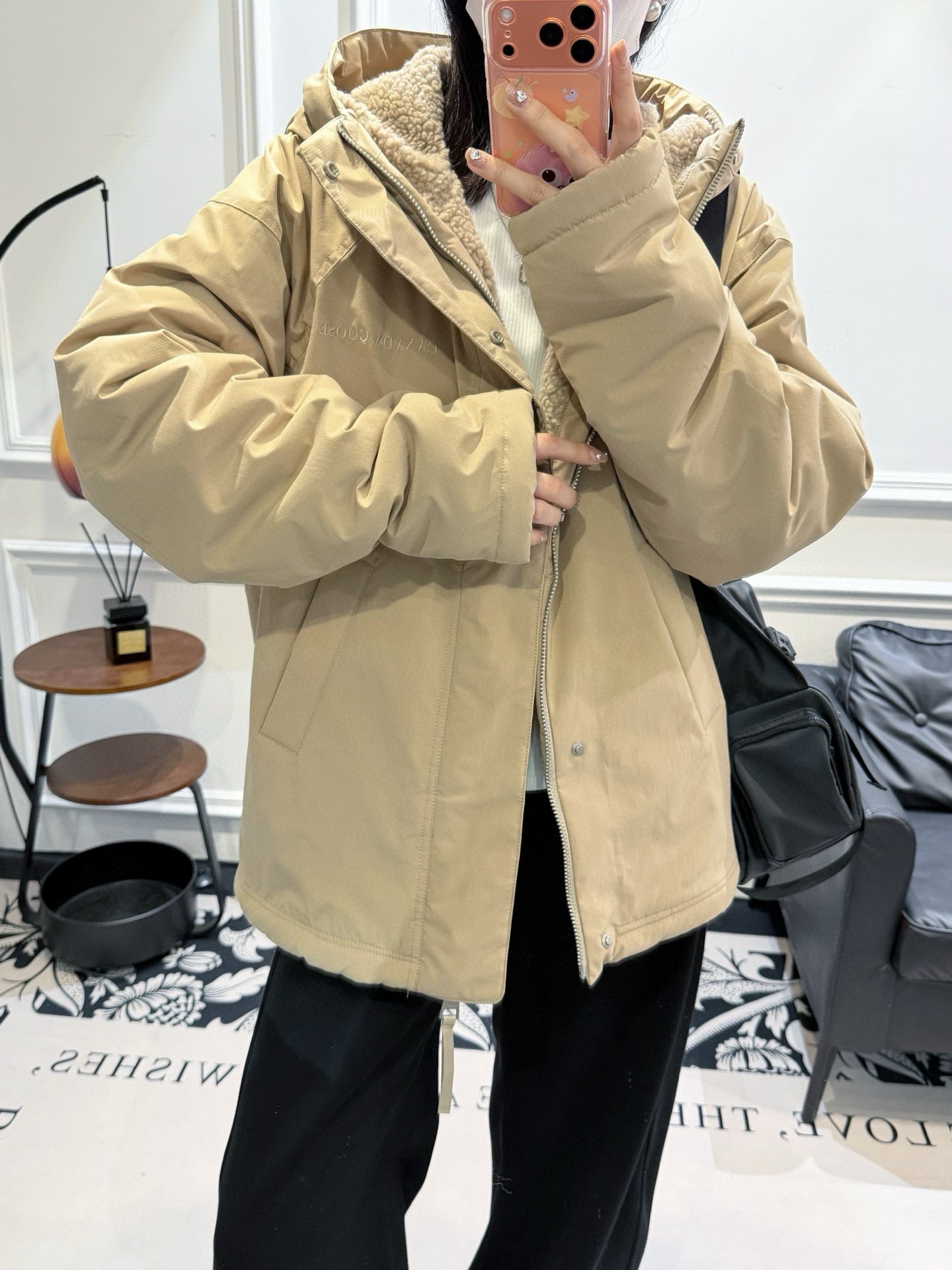 CANADA GOOSE Alberni Reversible Fleece Bomber - HLY & CHOCCICO