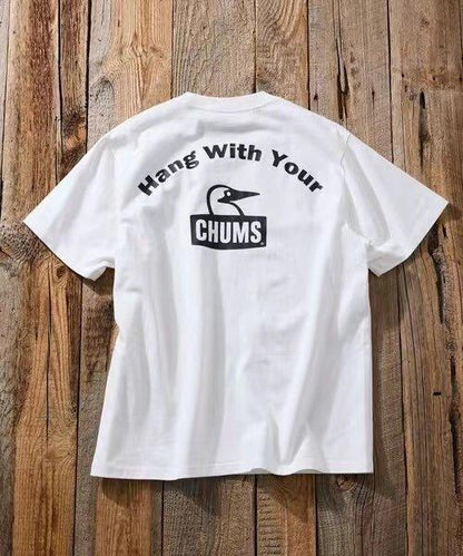CHUMS arch logo back print crew neck Tee - 4 Color - HLY &amp; CHOCCICO