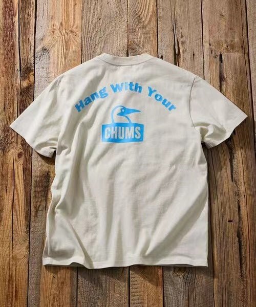 CHUMS  arch logo back print crew neck  Tee -4 Color HLY & CHOCCICO