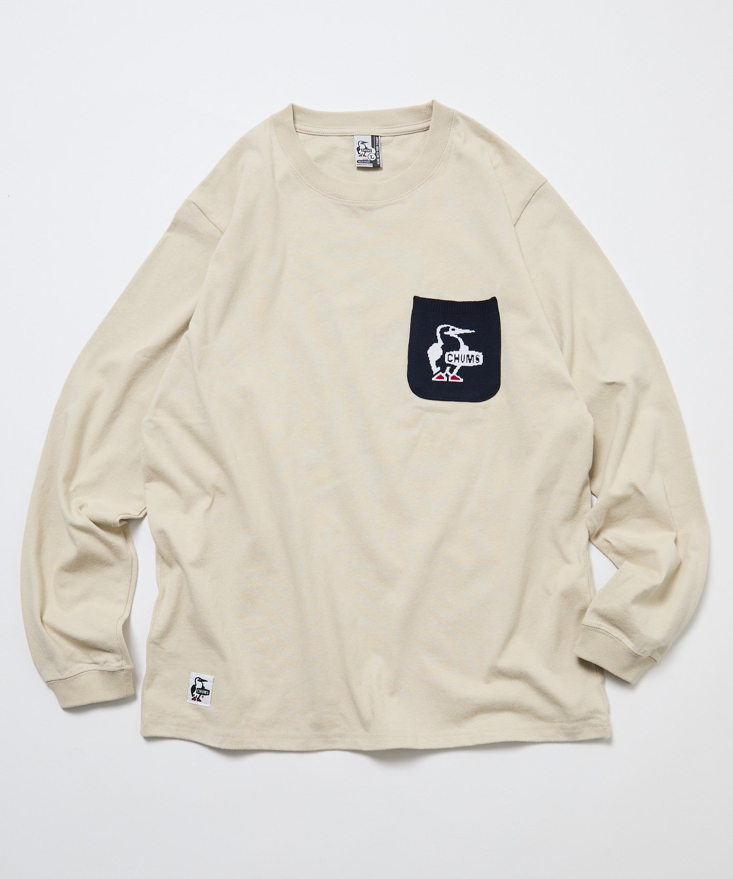 CHUMS 別注 Booby Bird Knit Pocket Long Sleeve Tee HLY & CHOCCICO