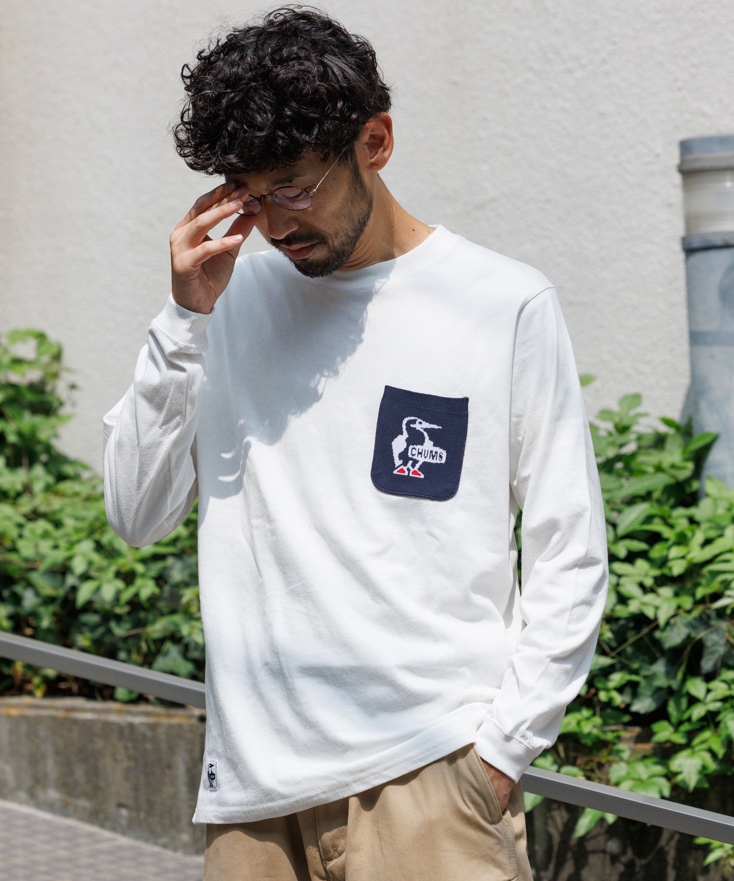 CHUMS 別注 Booby Bird Knit Pocket Long Sleeve Tee