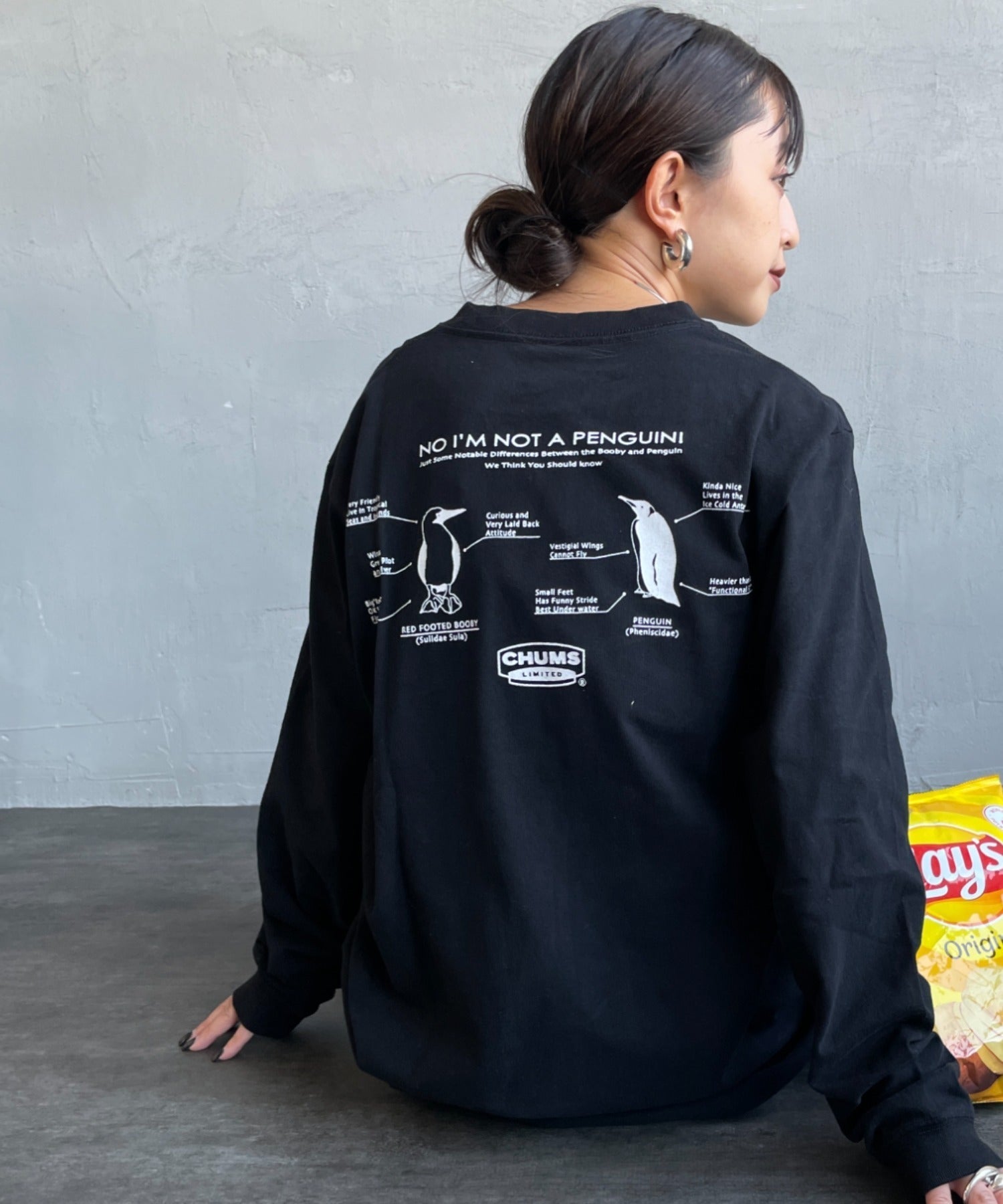 Chums  Brushed Back Print Long Sleeve T-shirt HLY & CHOCCICO