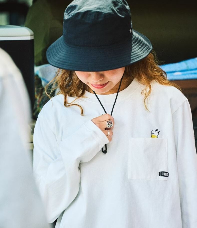 CHUMS Drink Logo  pocket Long sleeve T-shirt - HLY & CHOCCICO