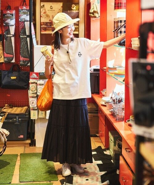 CHUMS 別注 history back print crew neck T-shirt -4 Color - HLY & CHOCCICO