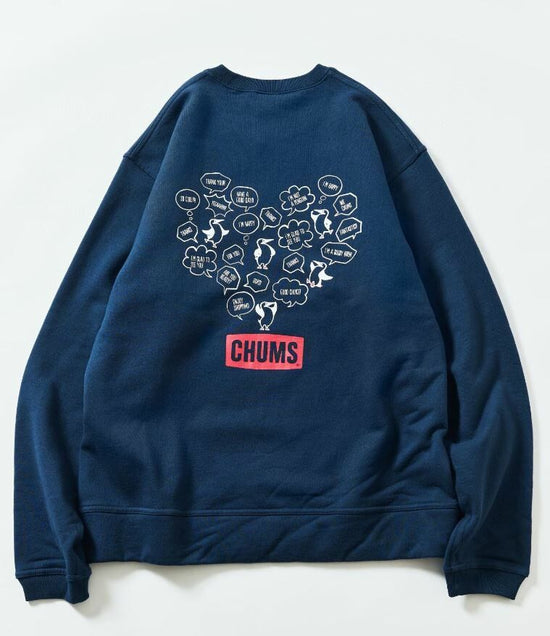 CHUMS Random Booby Bird Back Print Crew Neck Sweatshirt