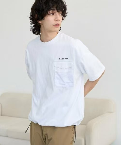 日本直送Coen Drawstring mesh pocket Tee
