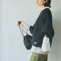 日本直送Coen heart motif embroidered sweatshirt - HLY & CHOCCICO