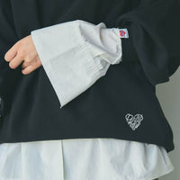 日本直送Coen heart motif embroidered sweatshirt - HLY & CHOCCICO