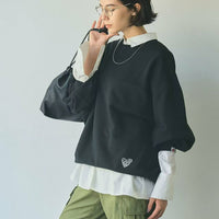 日本直送Coen heart motif embroidered sweatshirt - HLY & CHOCCICO