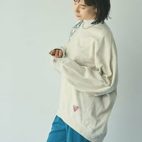 日本直送Coen heart motif embroidered sweatshirt - HLY & CHOCCICO