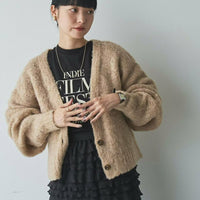 日本直送Coen Melange brushed short knit cardigan - HLY & CHOCCICO