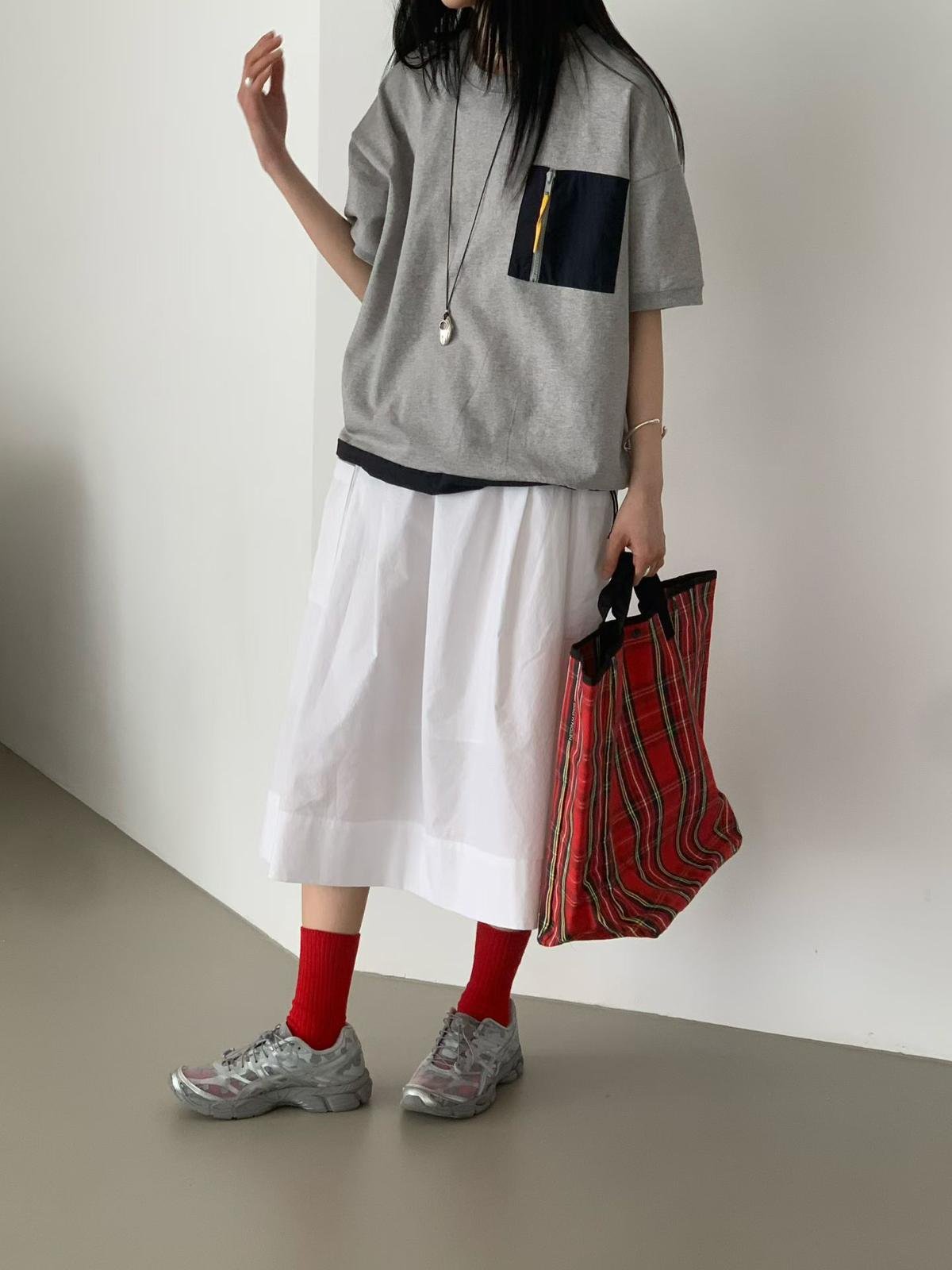 韓國直送Color Block Pocket Tee - HLY &amp; CHOCCICO