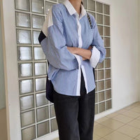 韓國直送Color Block Shirt Top  - 2 Color - HLY & CHOCCICO