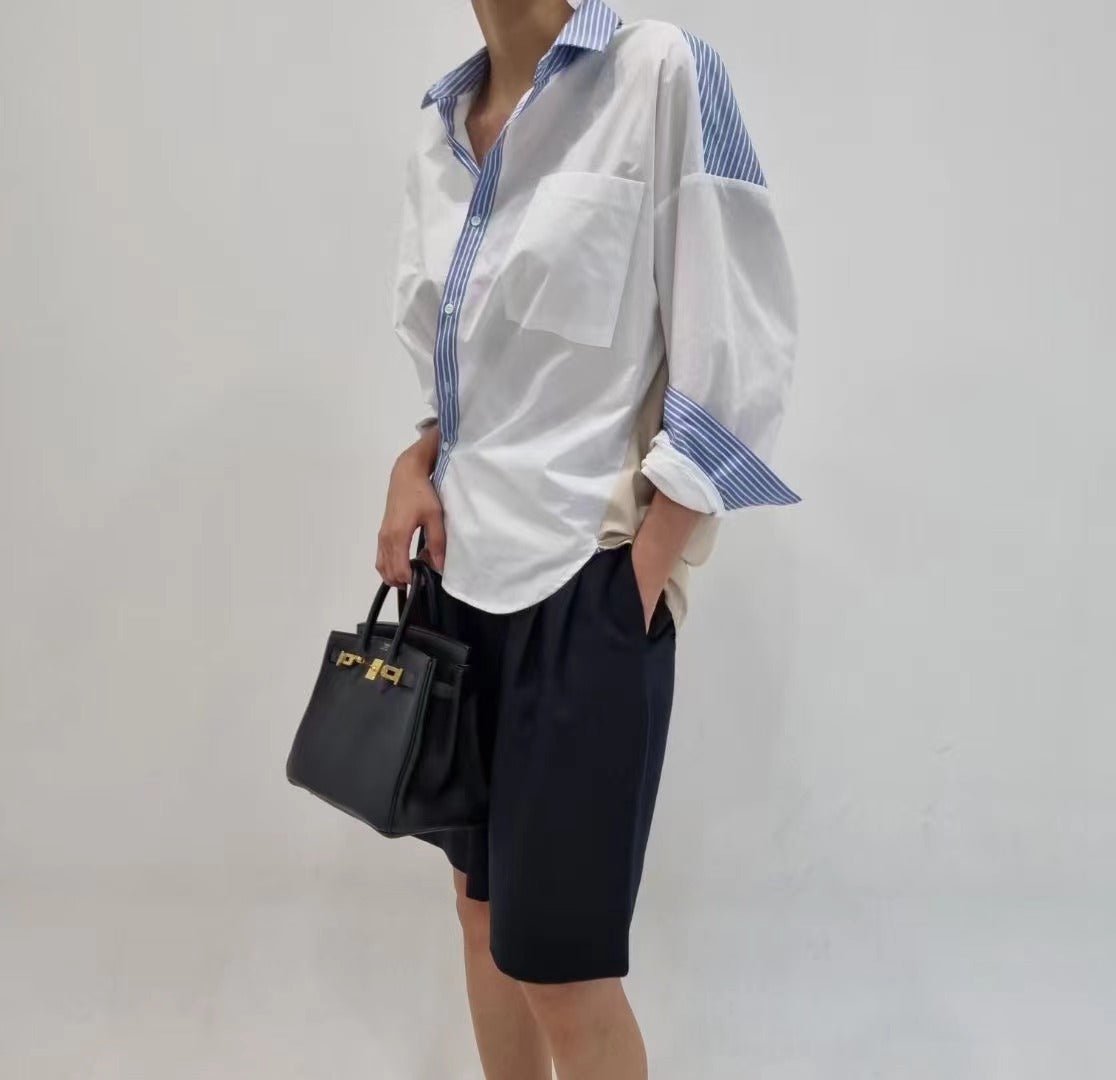 韓國直送Color Block Shirt Top  - 2 Color - HLY & CHOCCICO