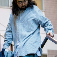 Nanamica CORDURA Button Down Stripe Wind Shirt HLY & CHOCCICO