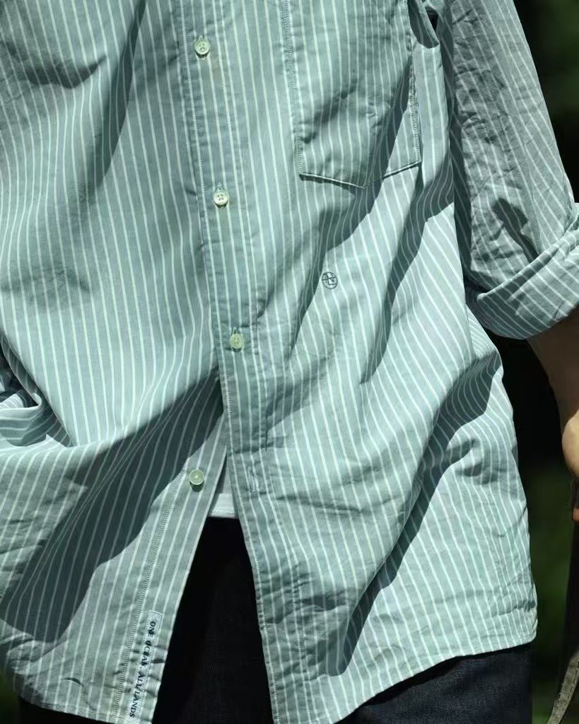 Nanamica CORDURA Button Down Stripe Wind Shirt HLY & CHOCCICO