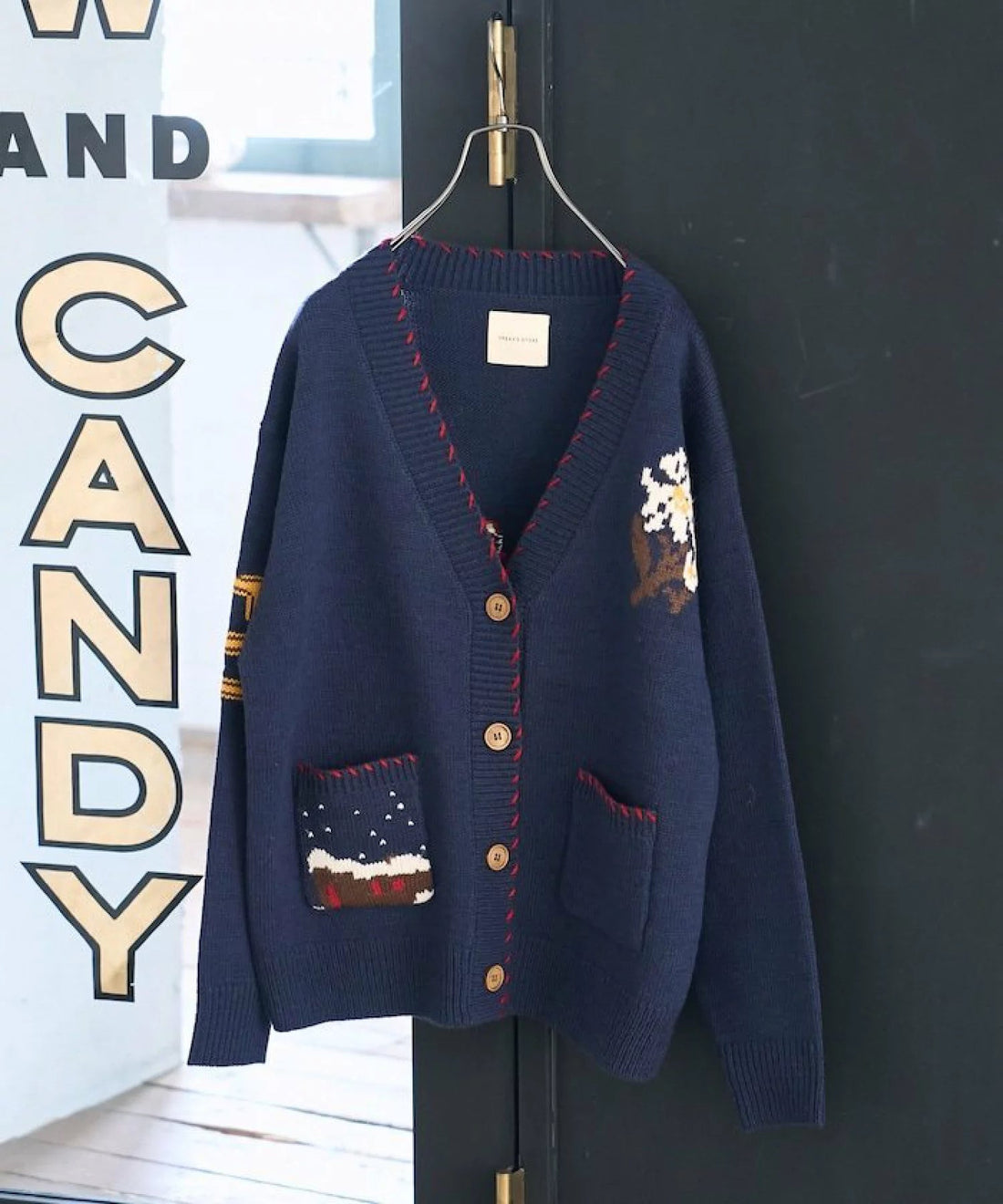 日本直送Country Jacquard Knit Cardigan - HLY &amp; CHOCCICO