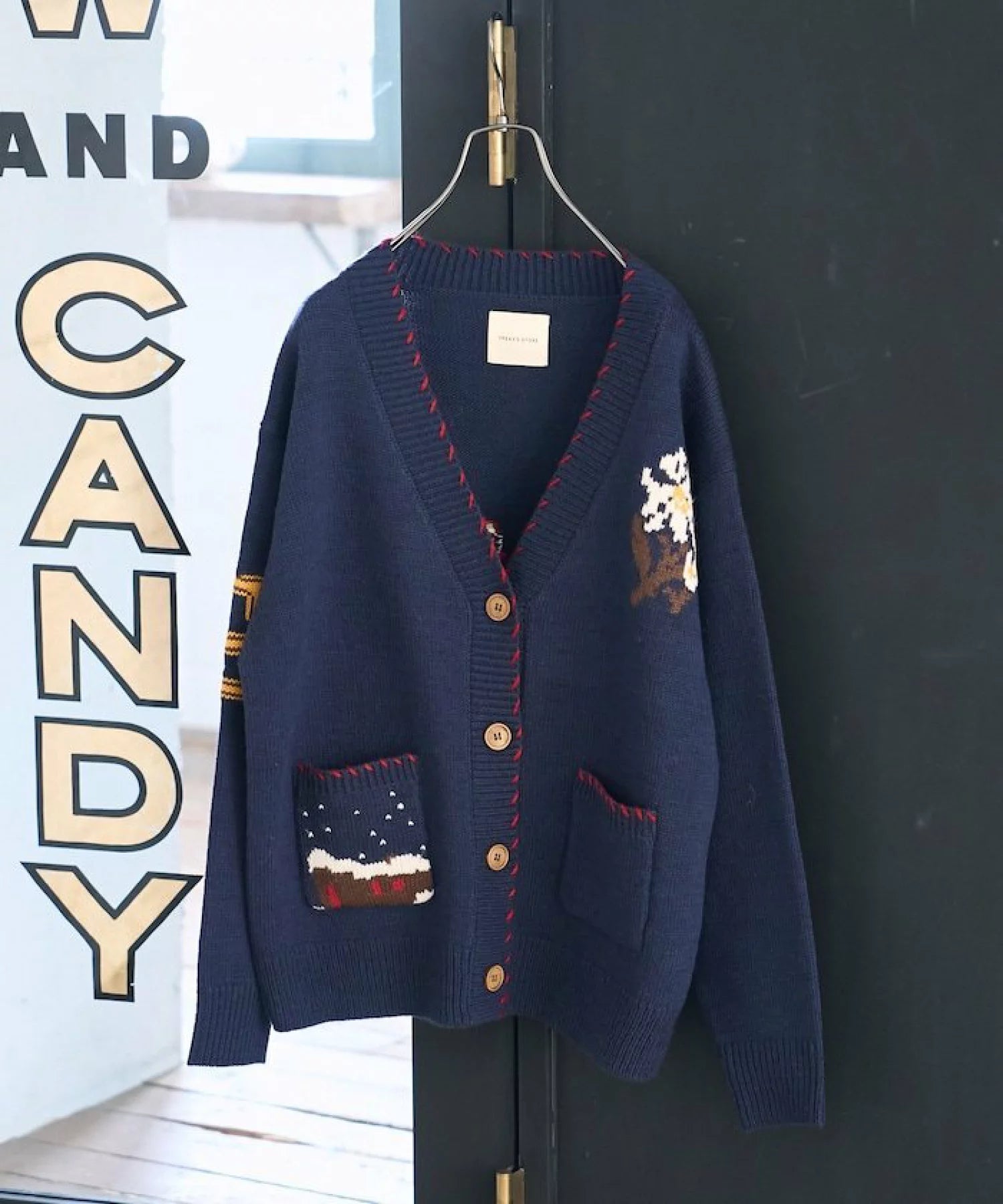 日本直送Country Jacquard Knit Cardigan - HLY &amp; CHOCCICO