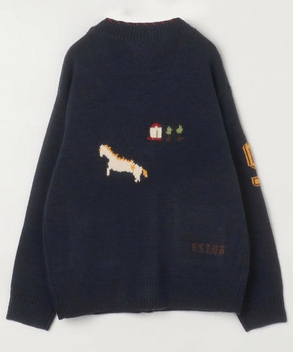 日本直送Country Jacquard Knit Cardigan - HLY &amp; CHOCCICO