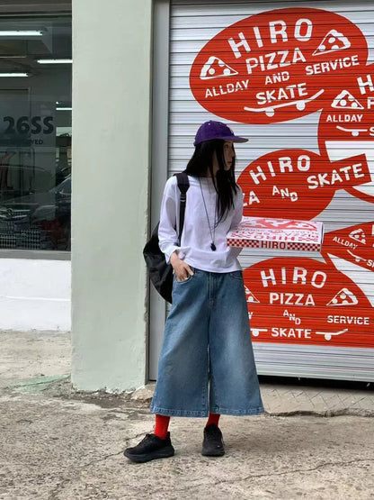 韓國直送Denim Culotte Trousers - HLY &amp; CHOCCICO