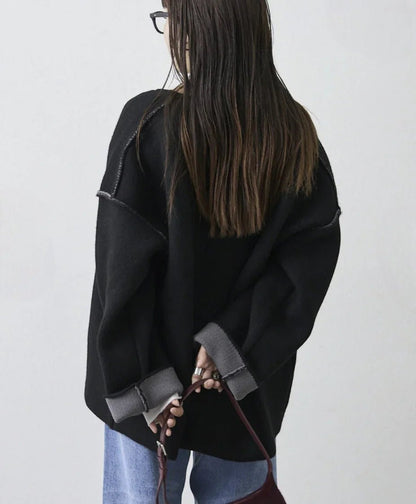 日本直送Double Zip Color Scheme yak like knit cardigan - HLY &amp; CHOCCICO