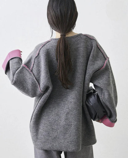 日本直送Double Zip Color Scheme yak like knit cardigan - HLY &amp; CHOCCICO