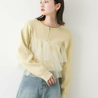 日本直送Double Zip Frill Knit Cardigan - HLY & CHOCCICO